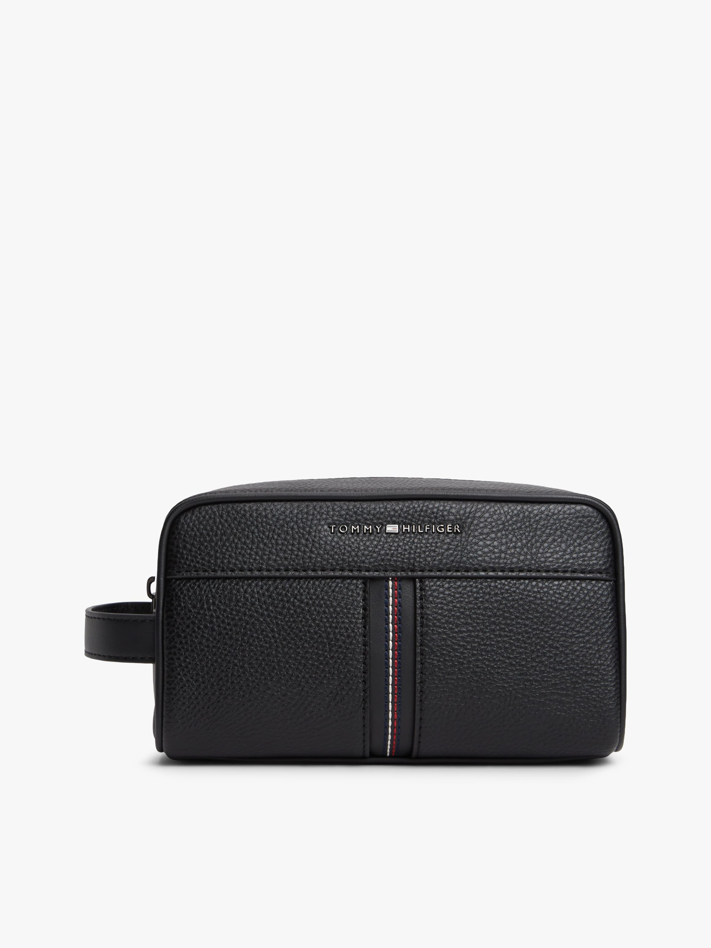 Metal Logo Pebble Grain Washbag