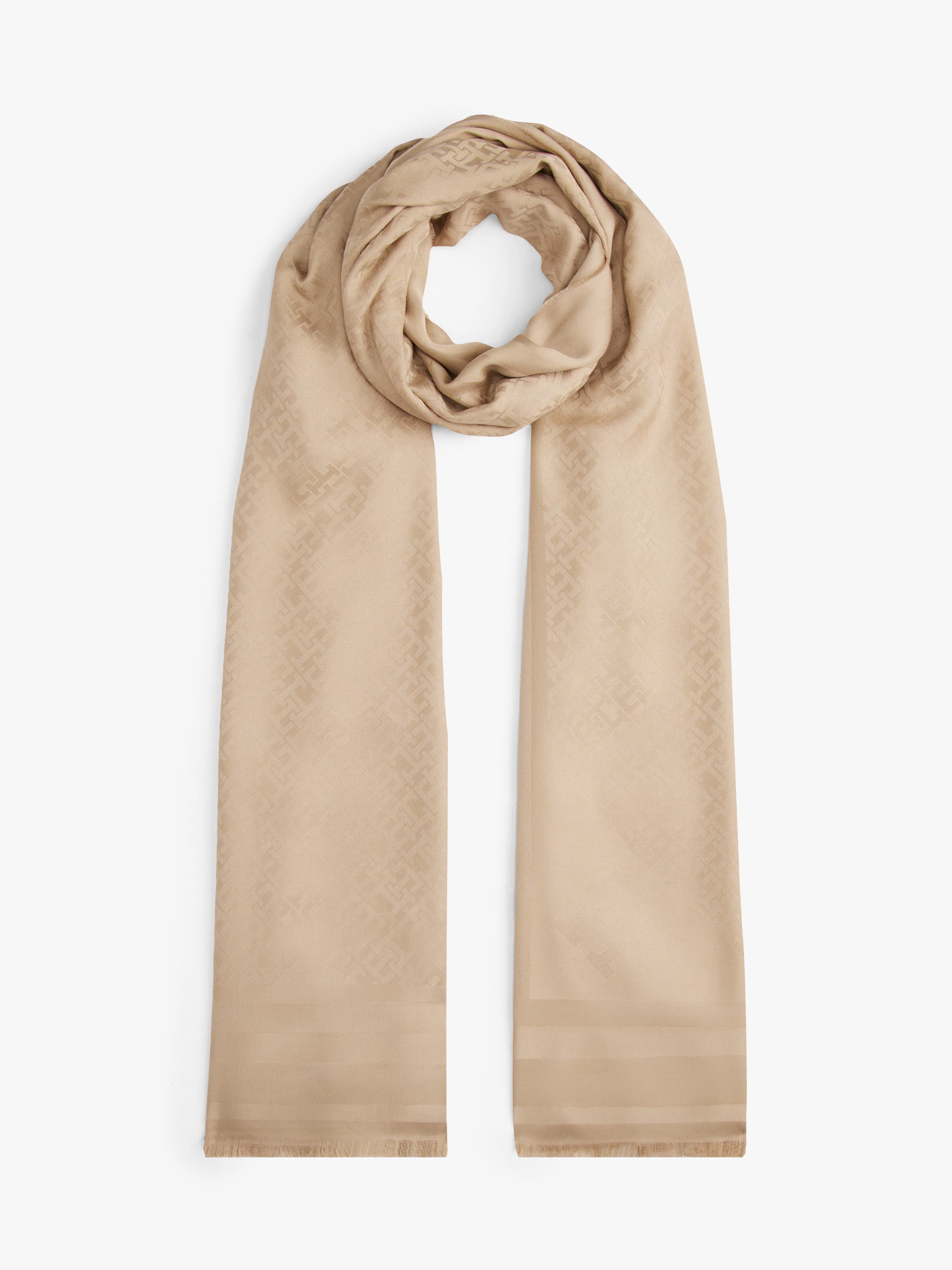 TH Monogram Frayed Scarf