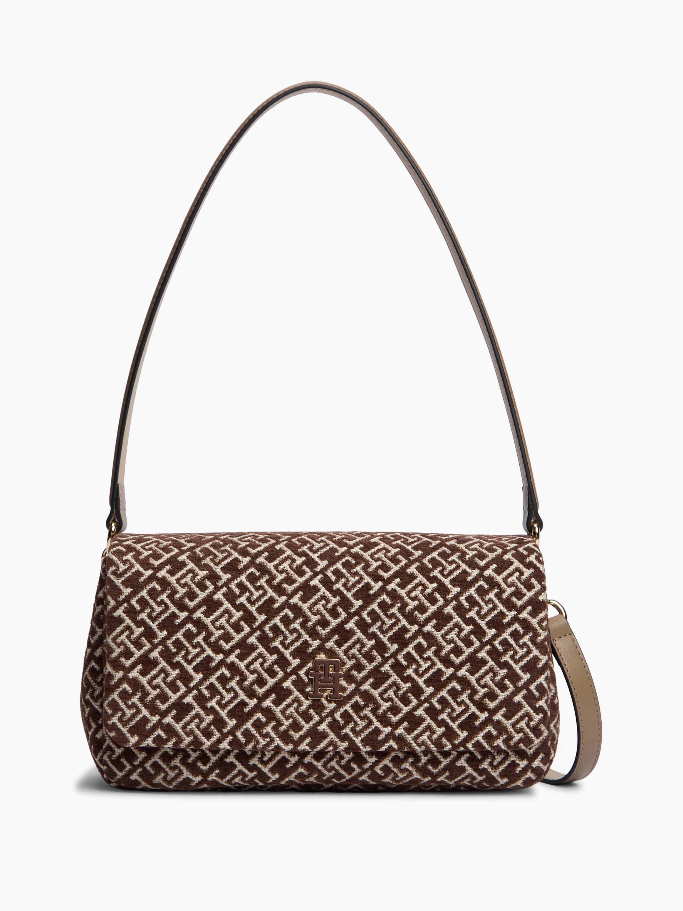 TH Monogram Jacquard Convertible Crossbody Bag