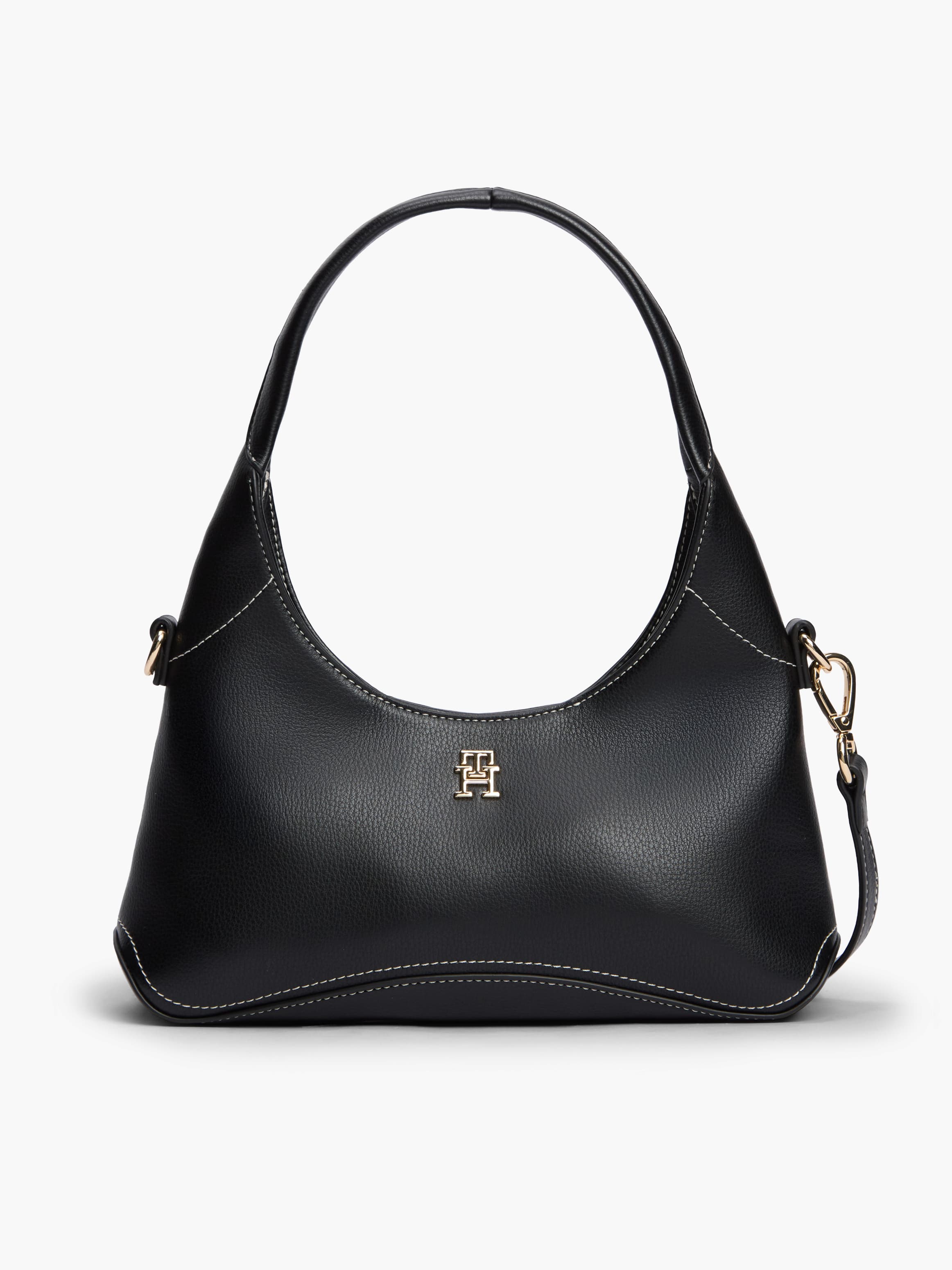 TH Monogram Plaque Crossbody Hobo Bag