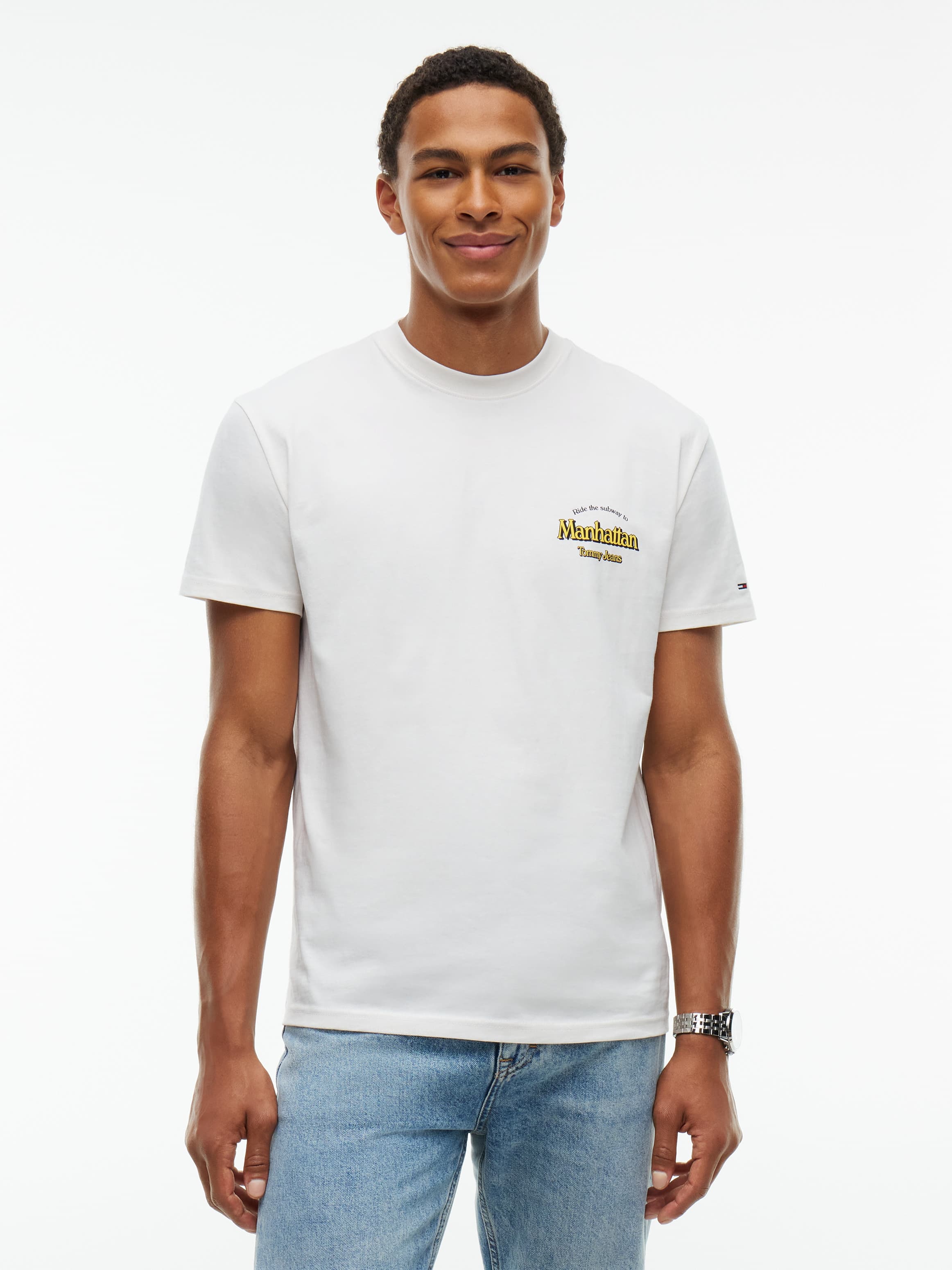 Back Graphic Jersey Crew Neck T-Shirt