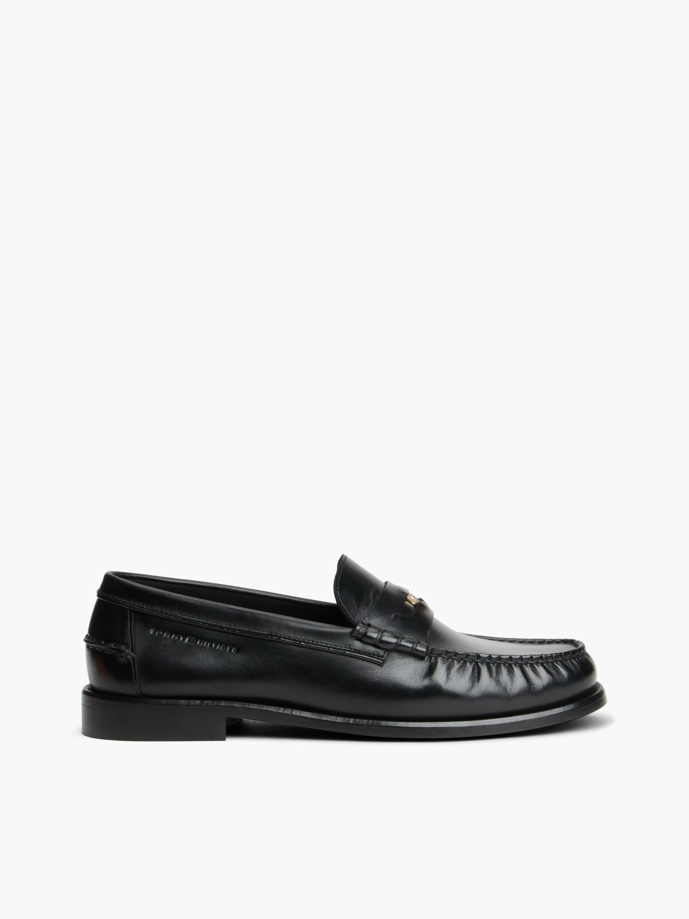 New York Label Leather Penny Loafers