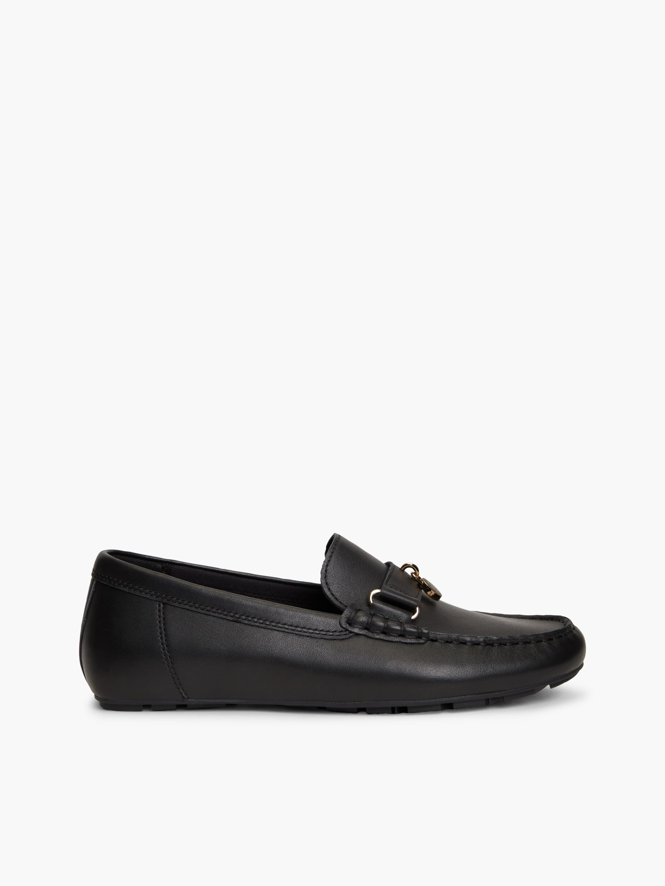 TH Monogram Padlock Charm Leather Moccasins