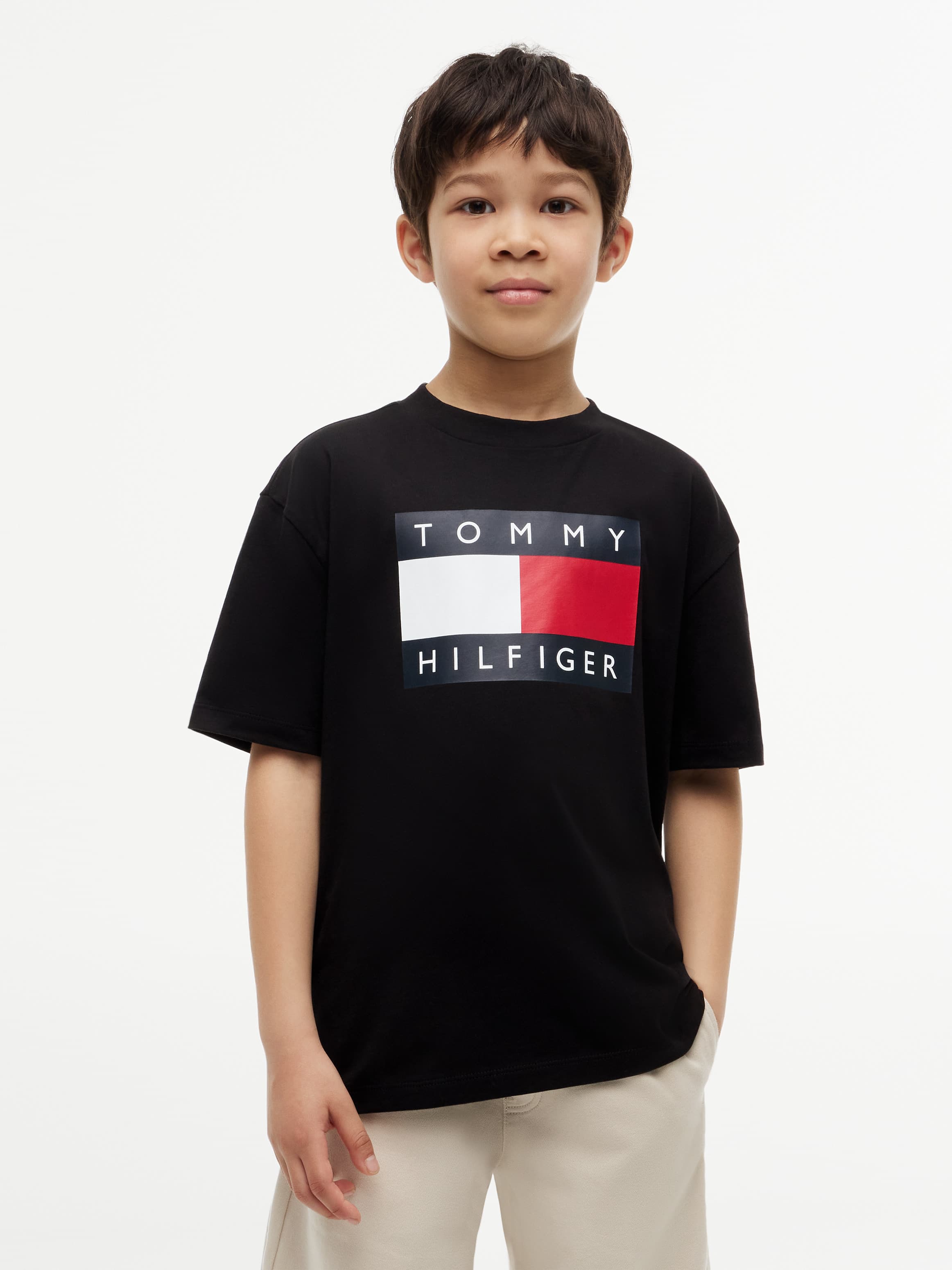 Flag Logo Jersey Crew Neck T-Shirt