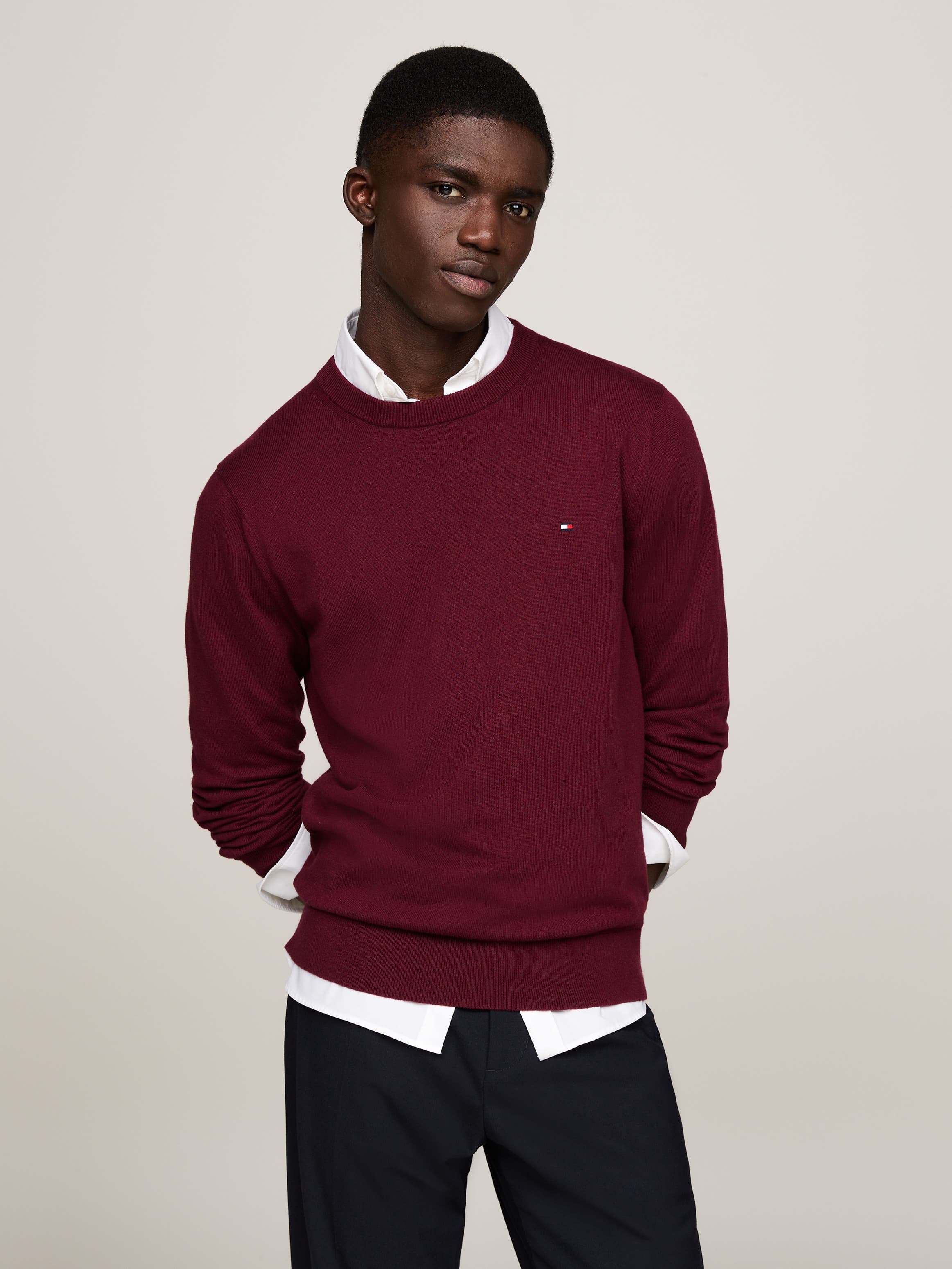 Crew Neck Jumper with Cashmere