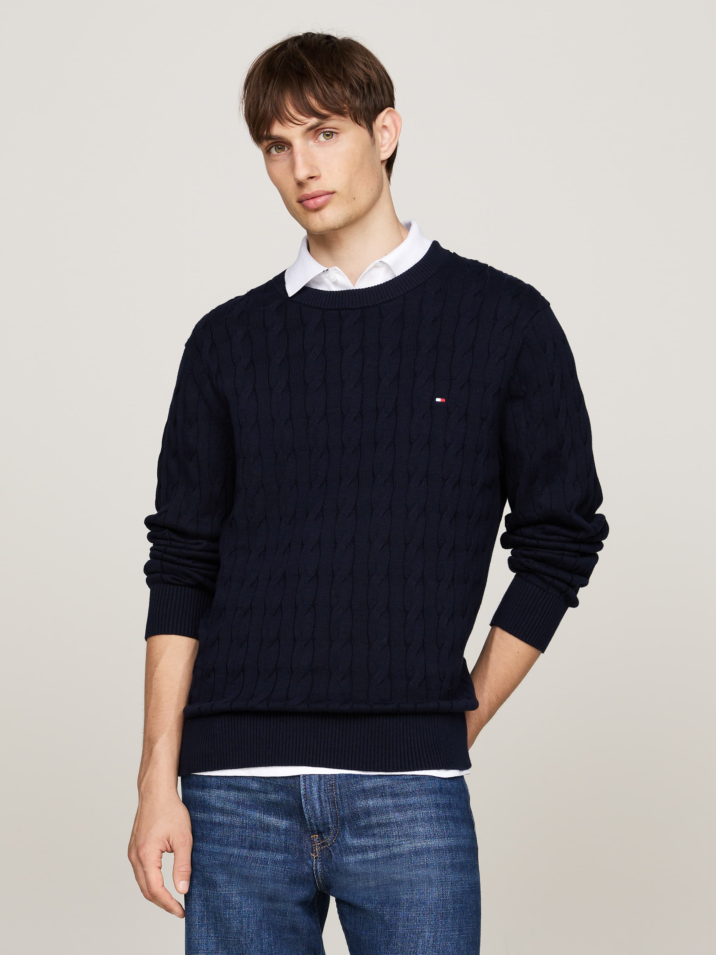 Cable Knit Crew Neck Jumper