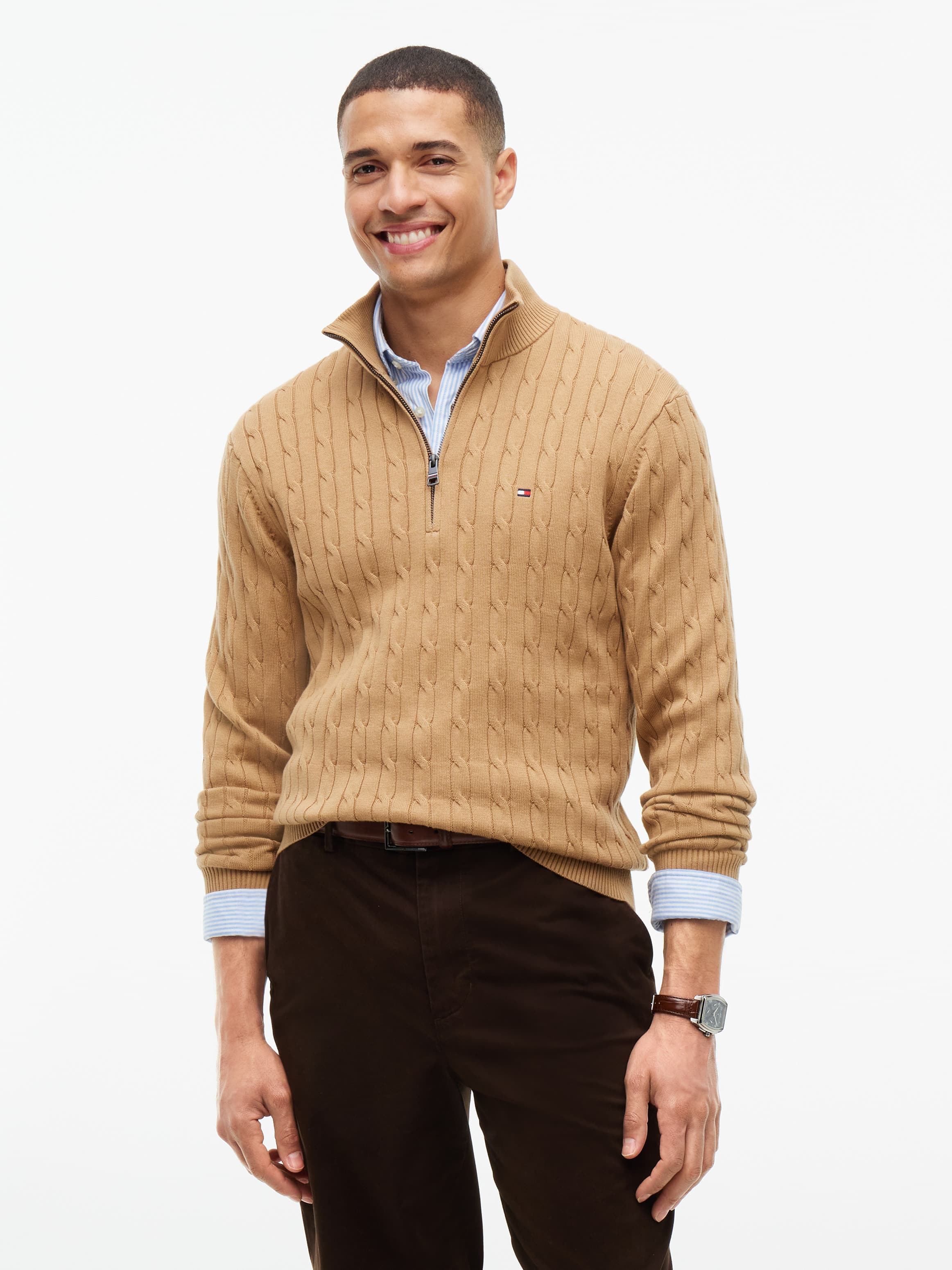 Cable Knit Quarter-Zip Jumper