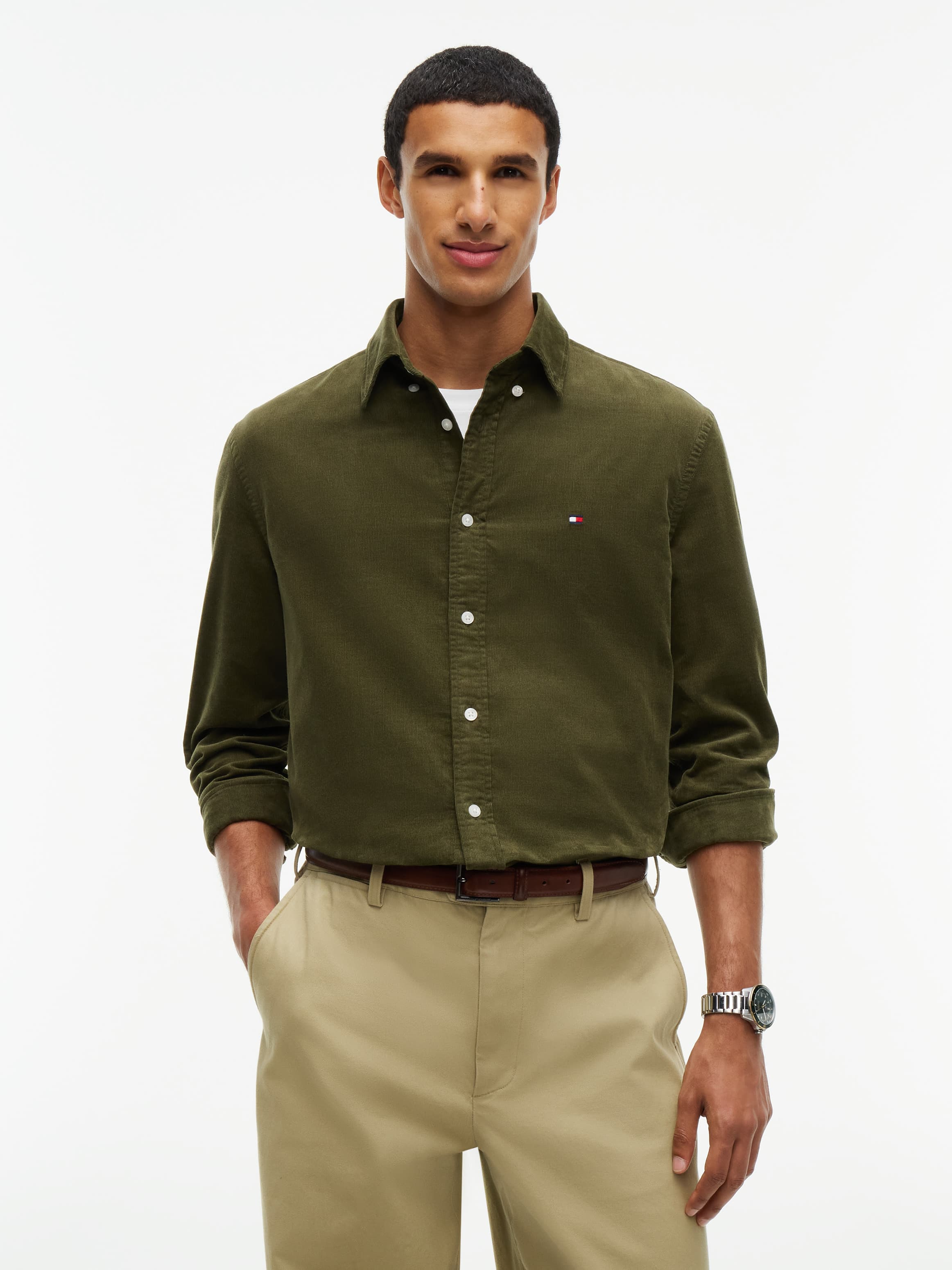 Regular Fit Fine Corduroy Shirt