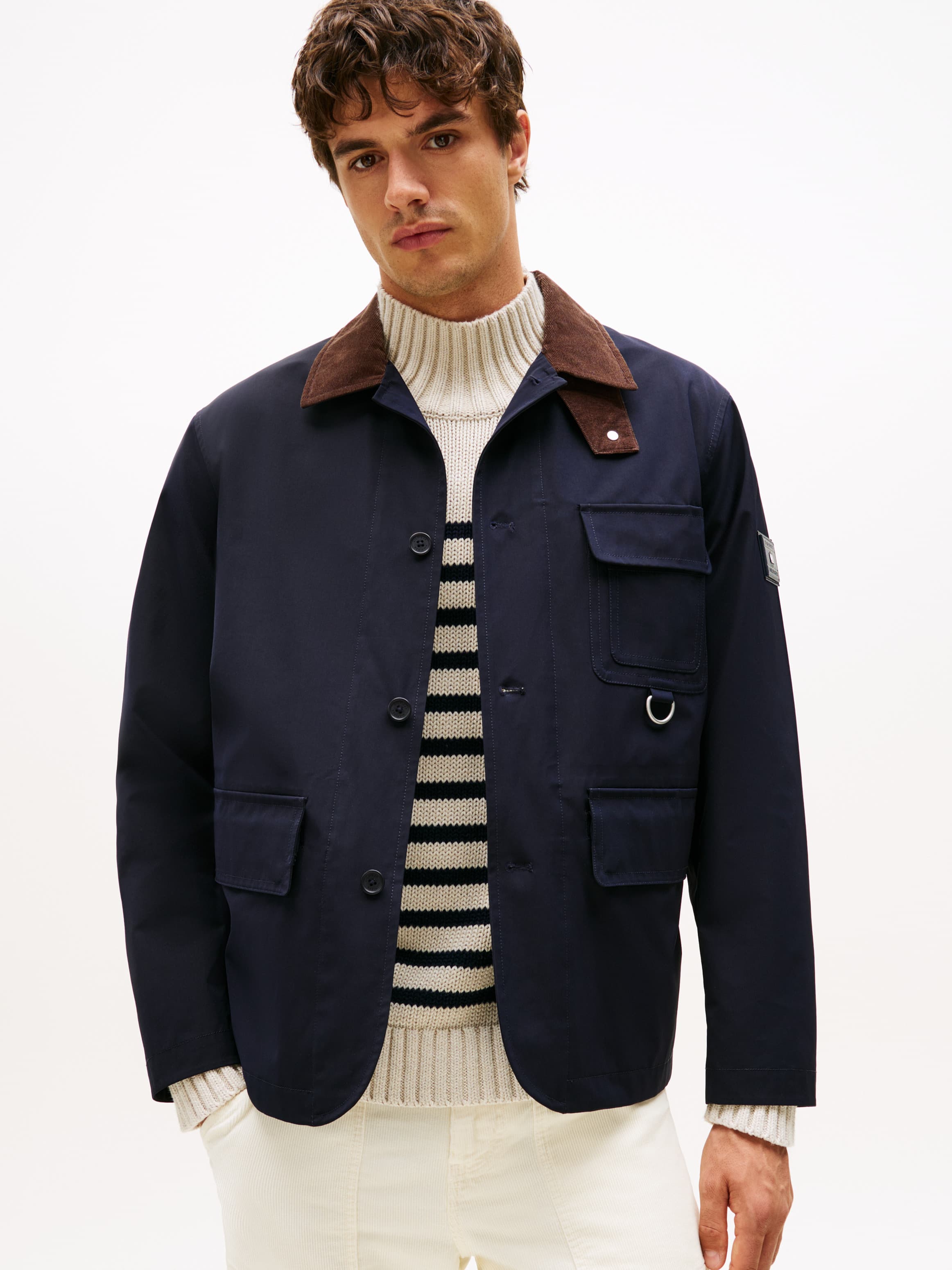 Corduroy Collar Water Resistant Windproof Jacket