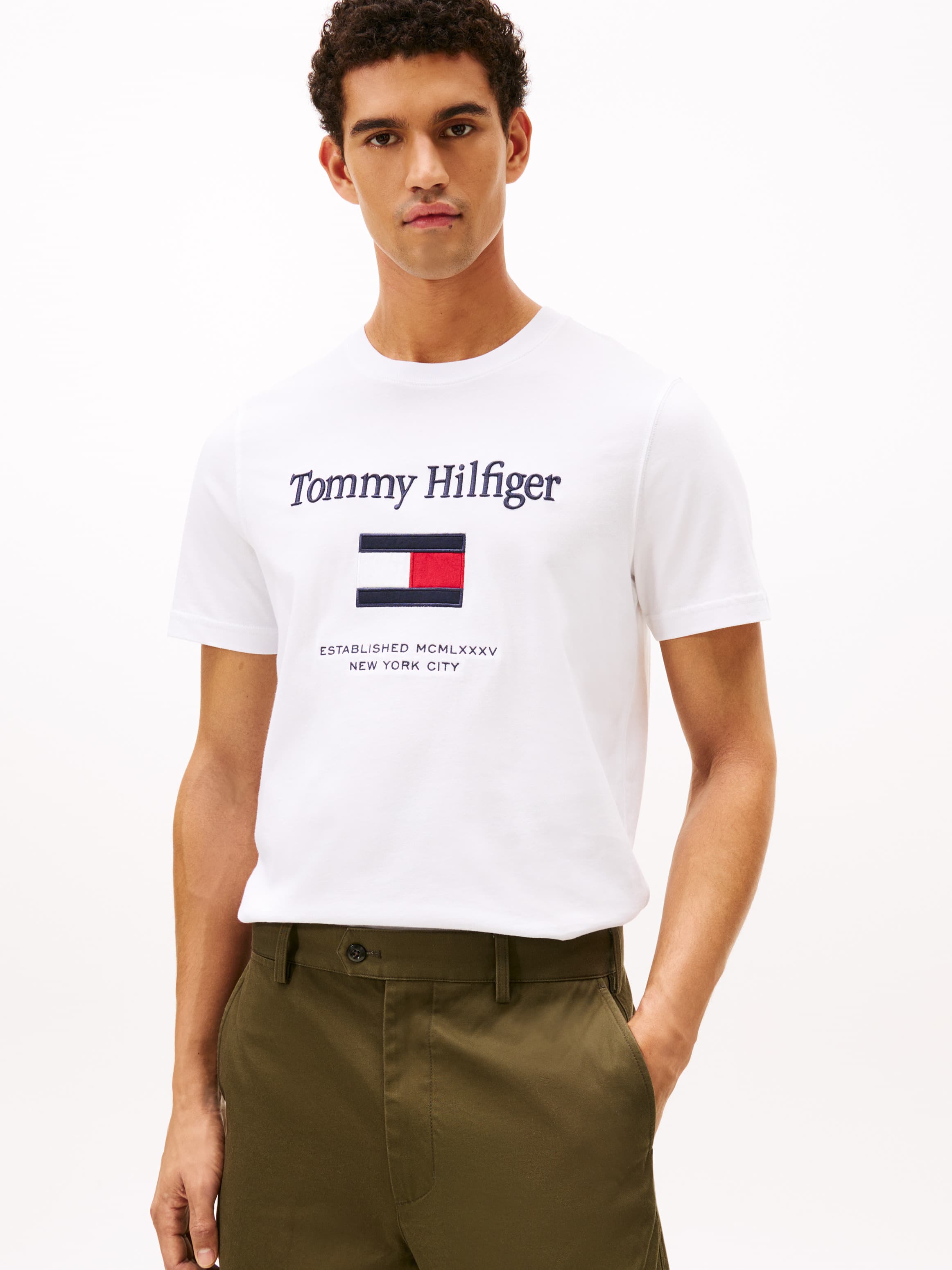 Logo Embroidery Crew Neck T-Shirt