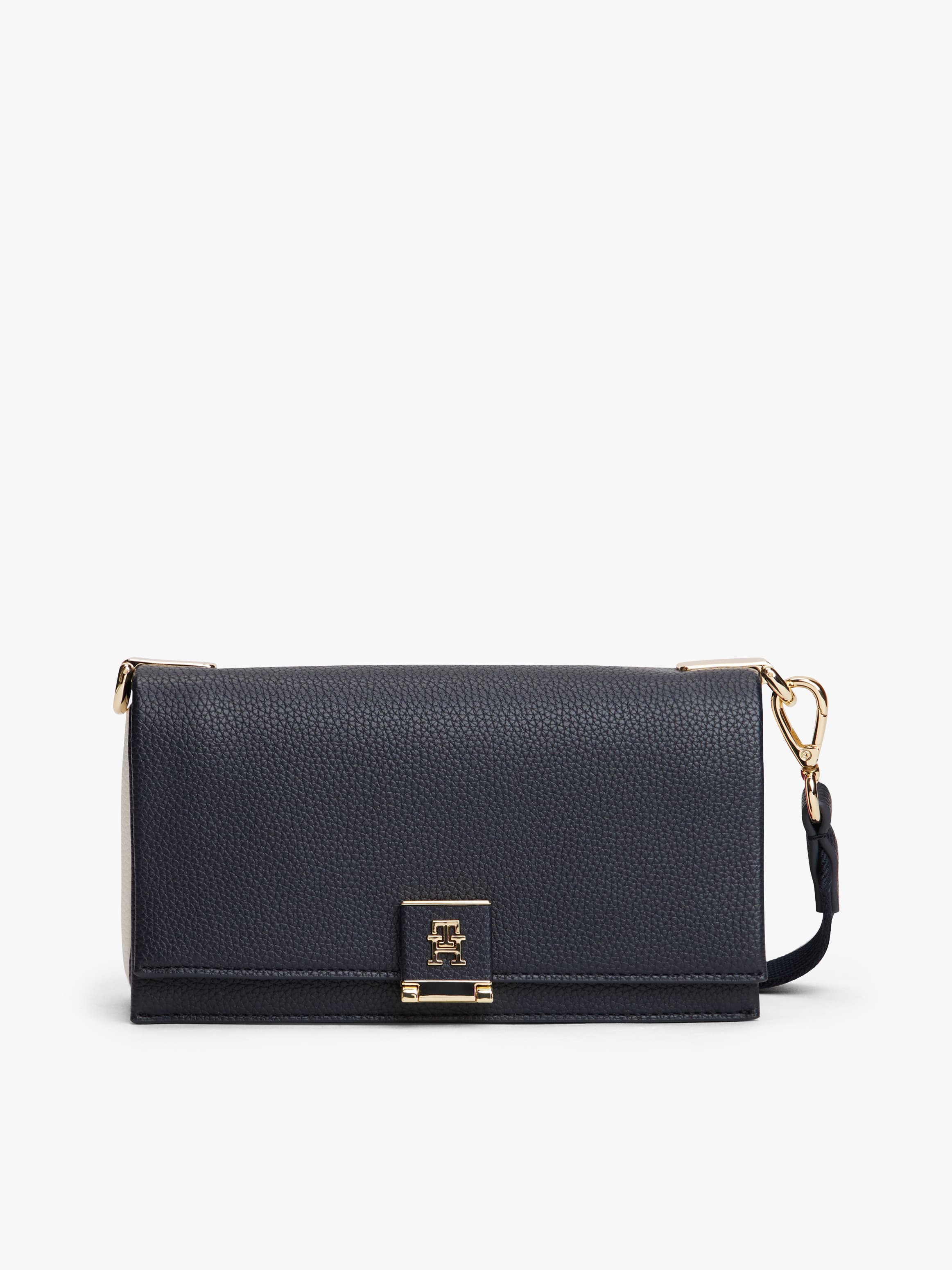 TH Monogram Pebble Grain Crossbody Bag