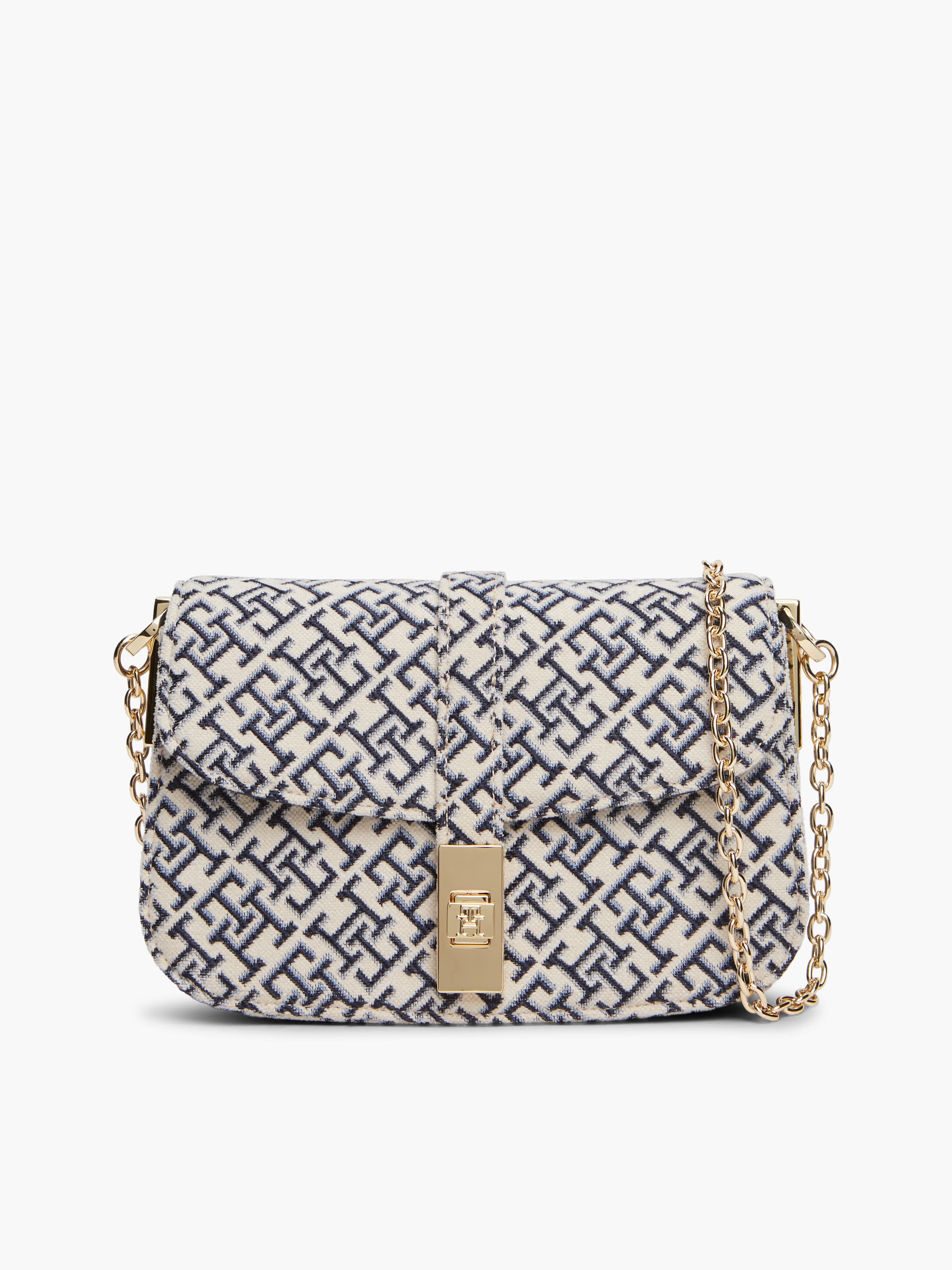 Heritage Jacquard Chain Strap Crossbody Bag