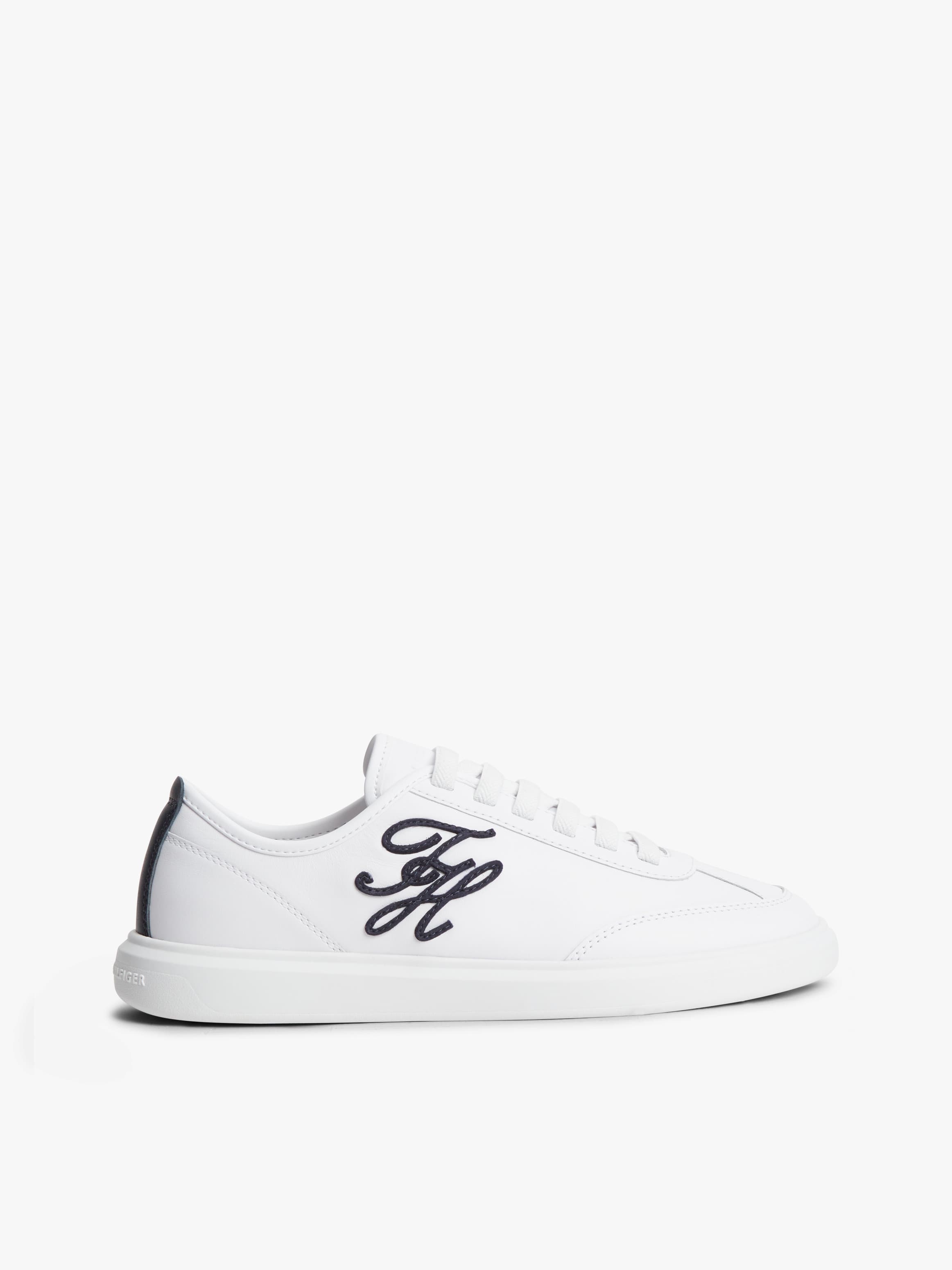 Logo Lightweight Leather Court Trainers