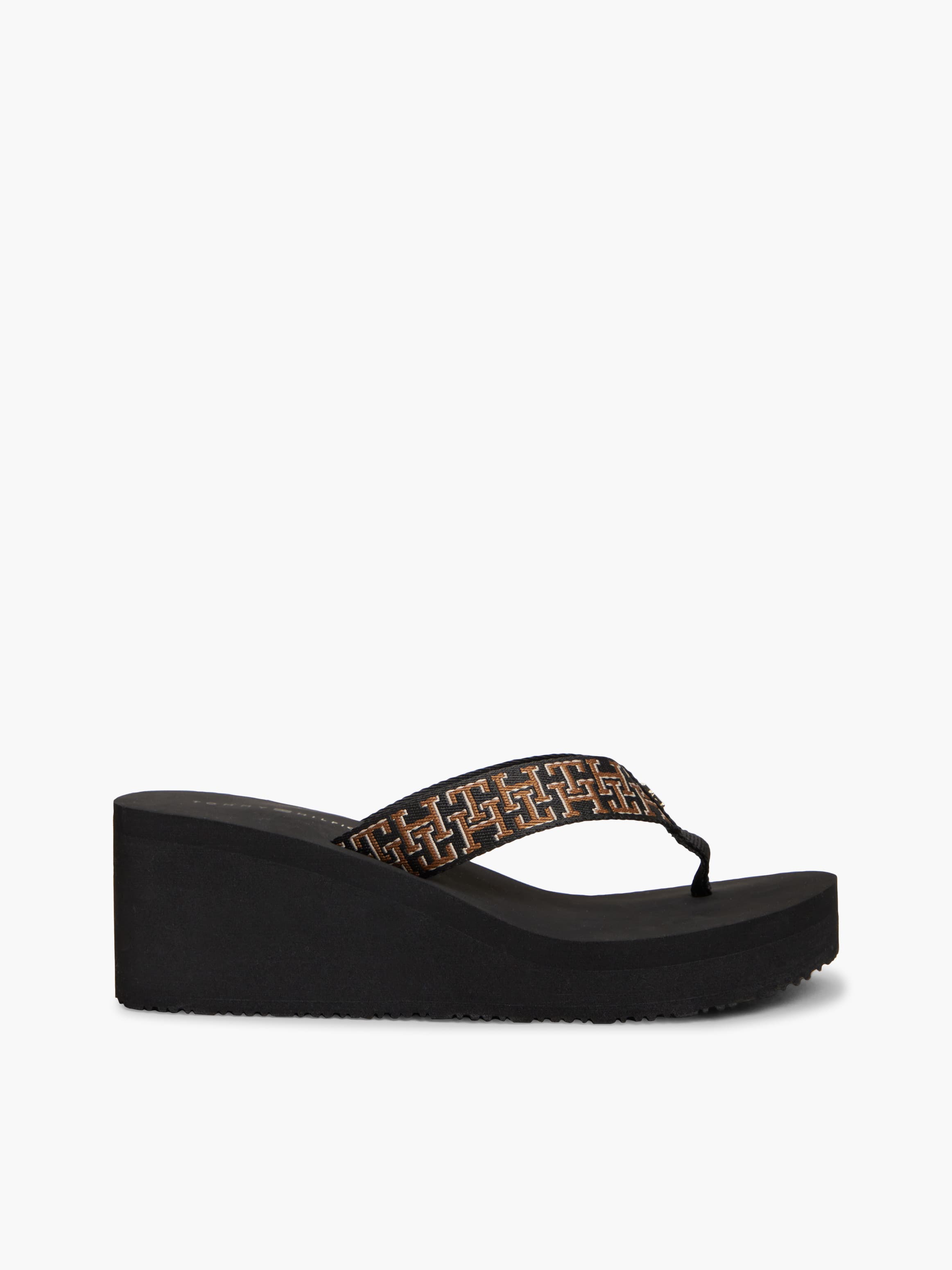 TH Monogram Wedge Flip-Flops