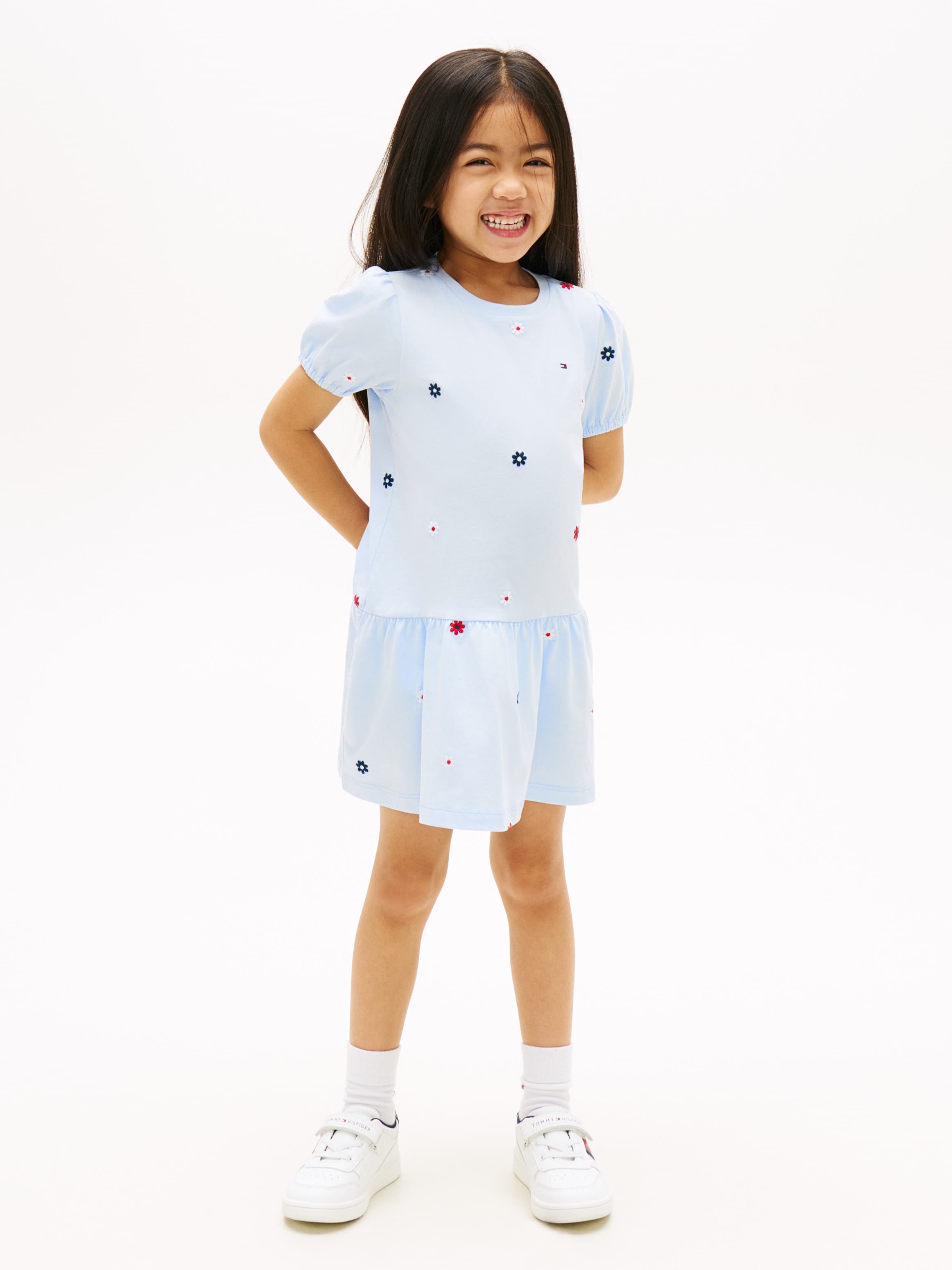 Floral Embroidery Relaxed Fit and Flare Dress