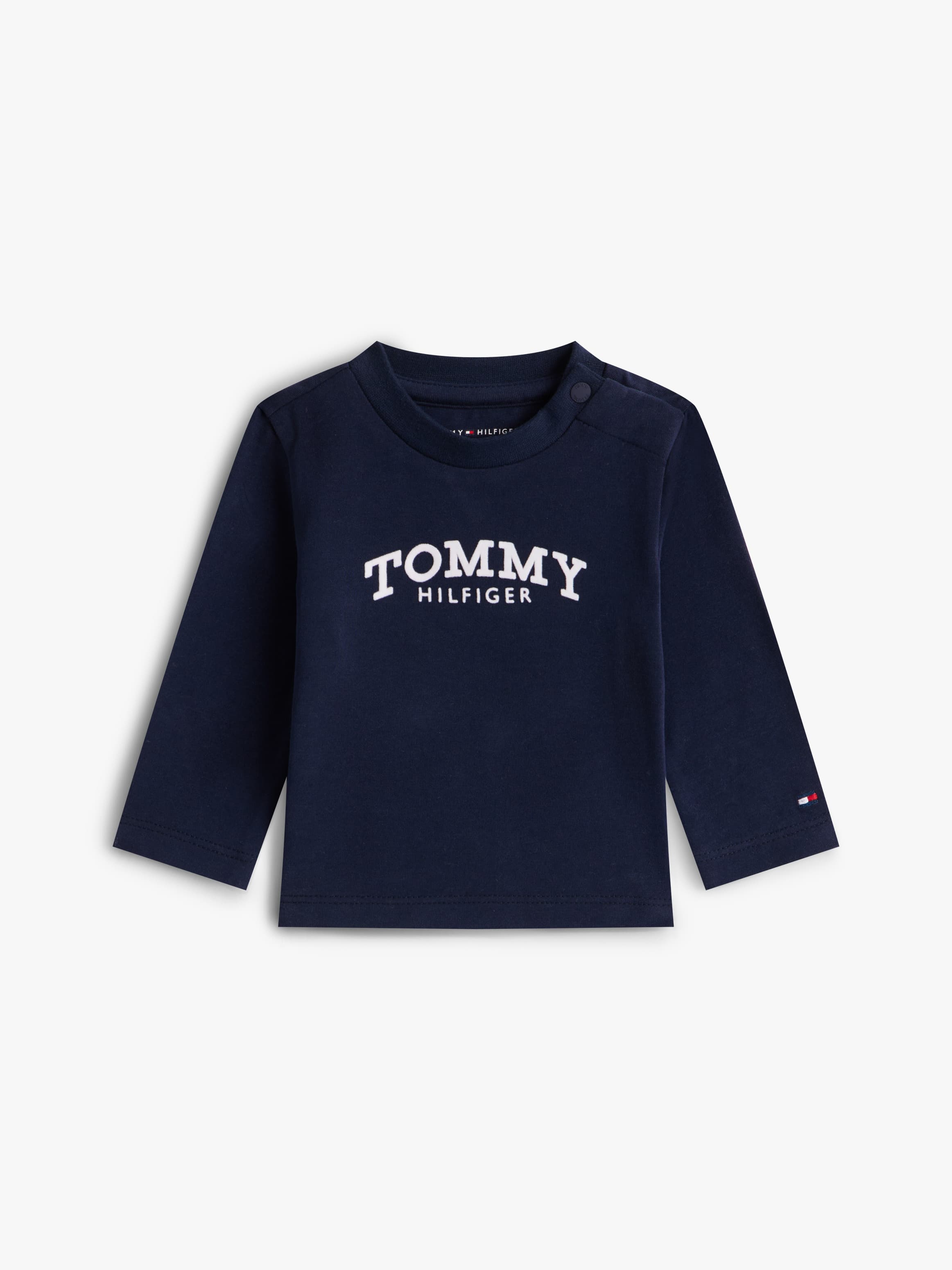 Textured Logo Long Sleeve T-Shirt