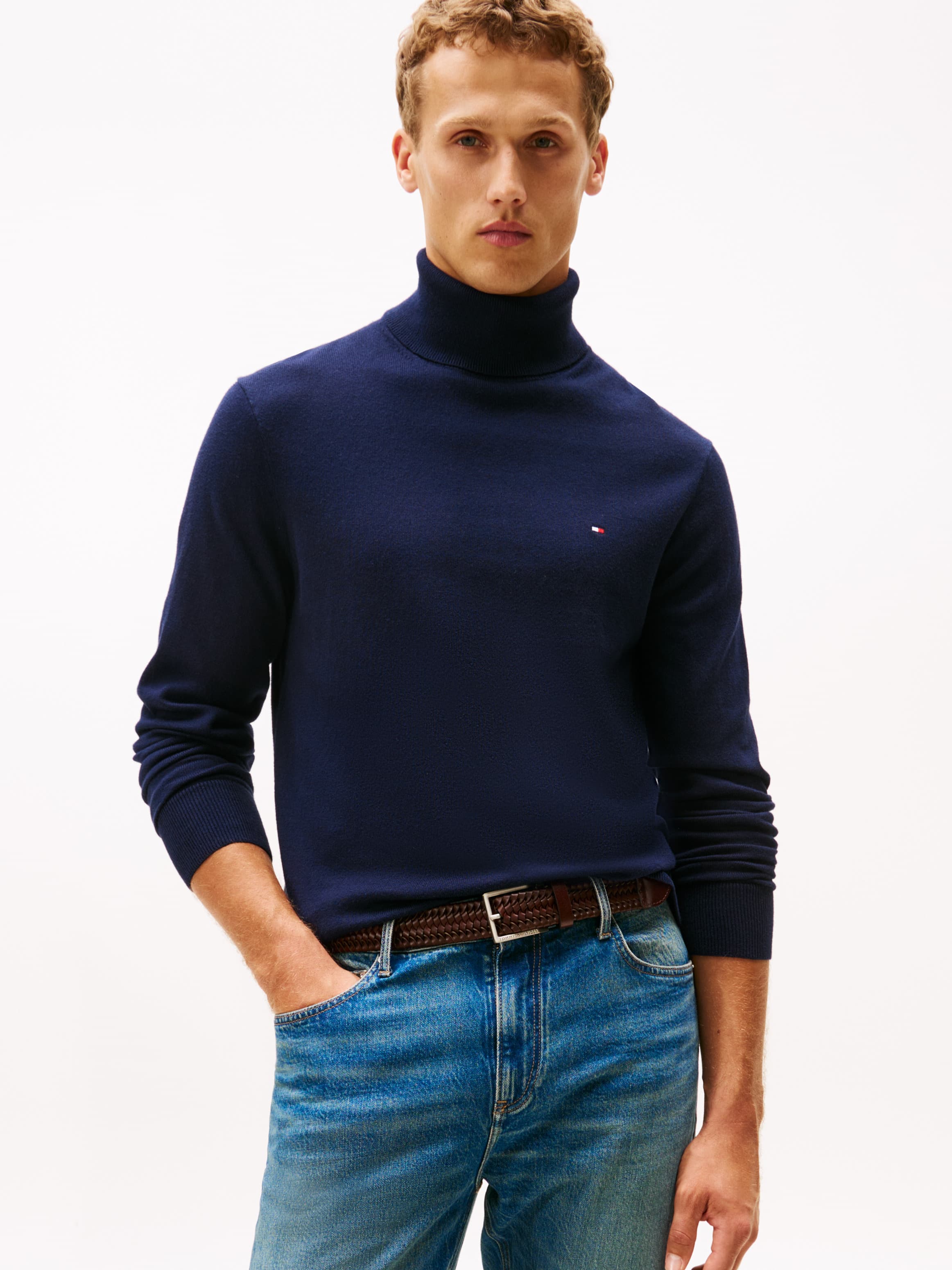 Roll Neck Jumper with Cashmere