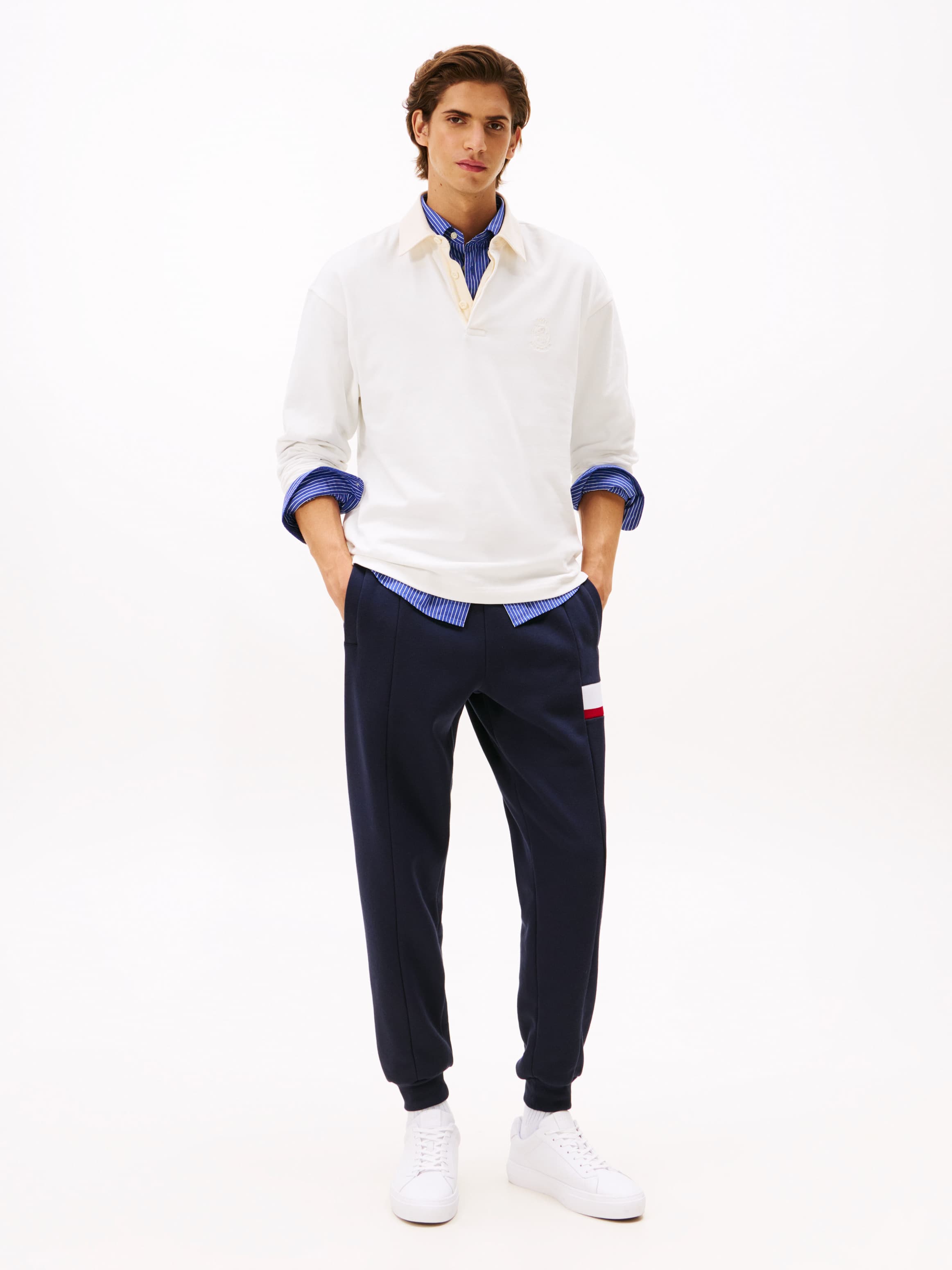 Colour-Blocked Fleece Cuffed Joggers