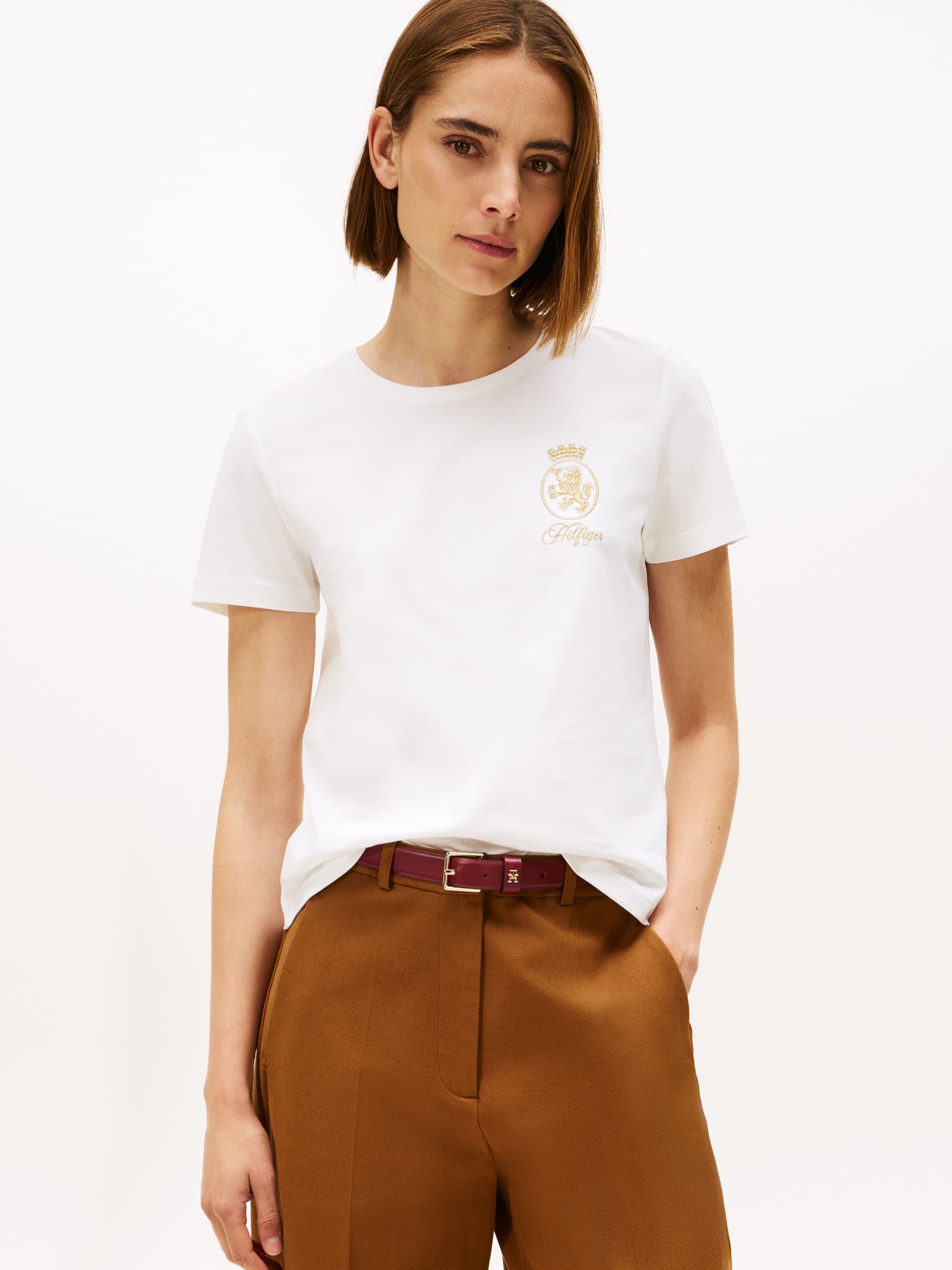 TH Crest Embroidery Crew Neck T-Shirt
