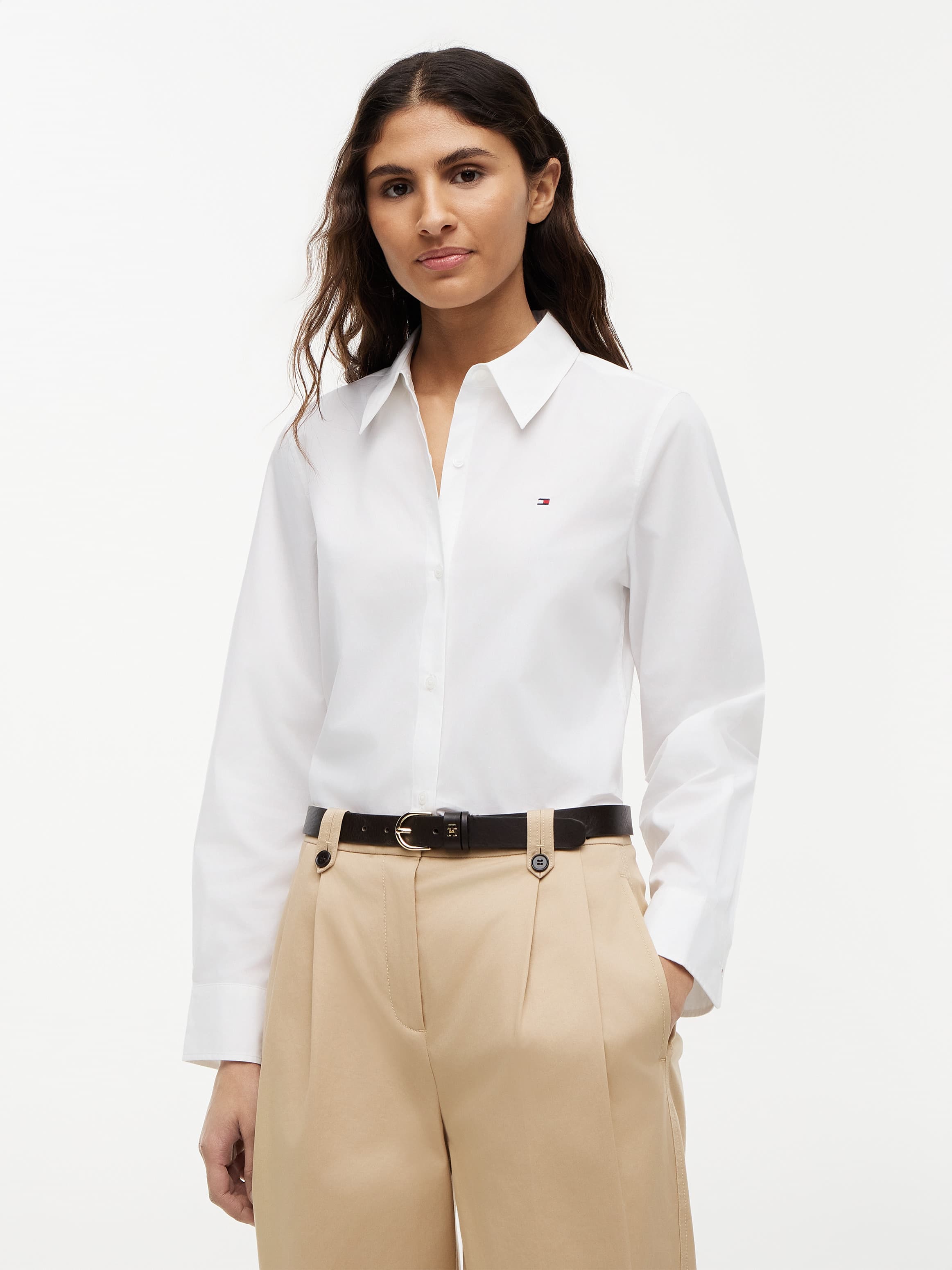 Regular Fit Flag Embroidery Poplin Shirt